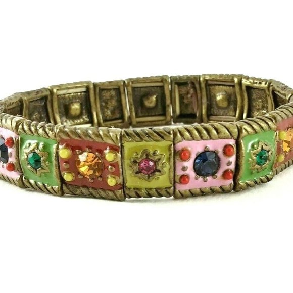 Women's Bracelet Copper Stones Boho Hippie Jewel Style Hand Trinket Gift for Her - Picture 1 of 7